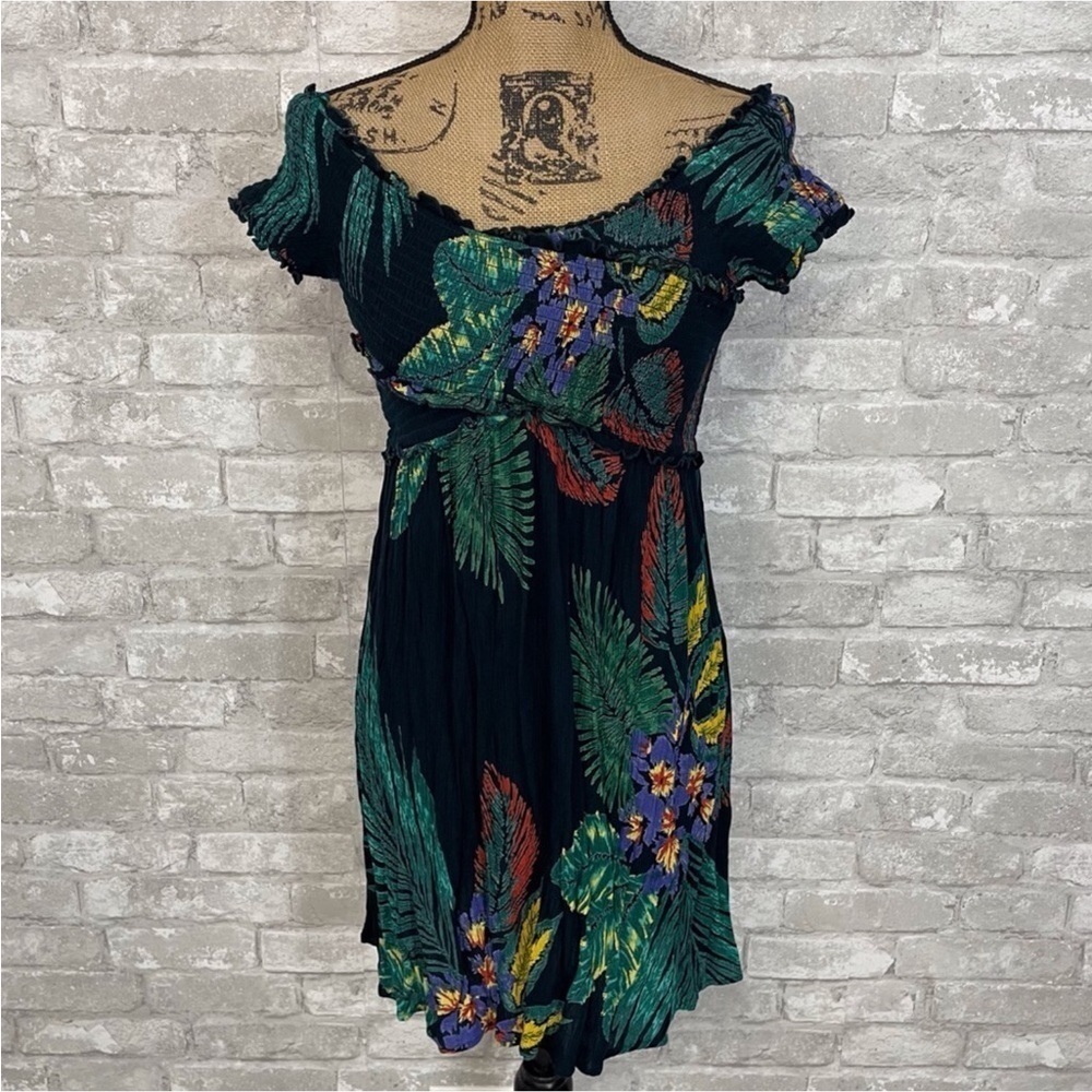 Patrons Of Peace Smocked Off Shoulder Dress